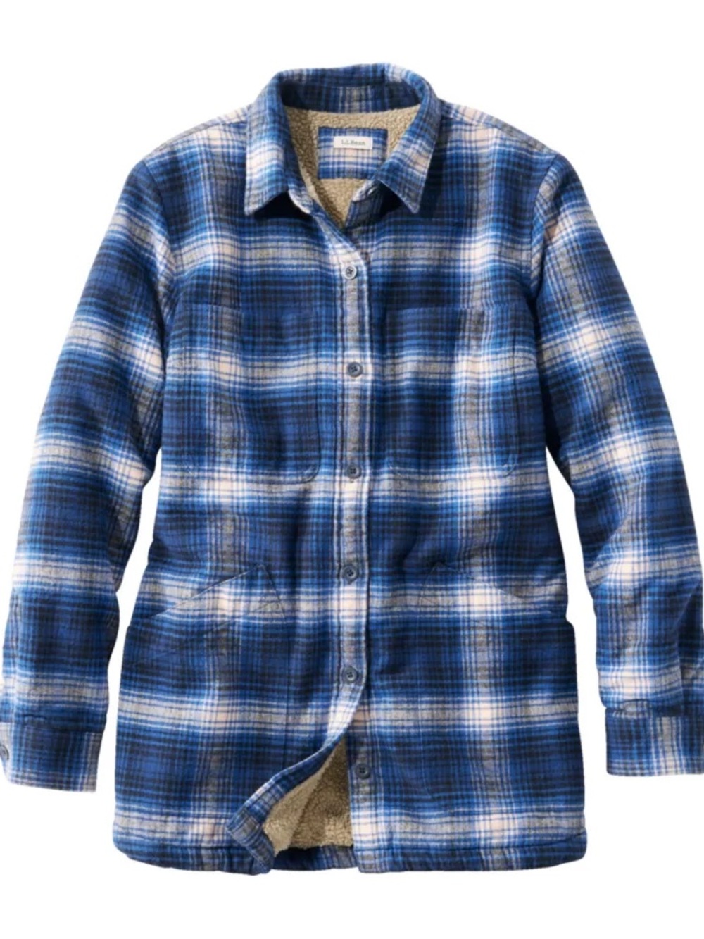 L.L. Bean Women Heritage Chamois Shirt, Sherpa-Lined Shacket